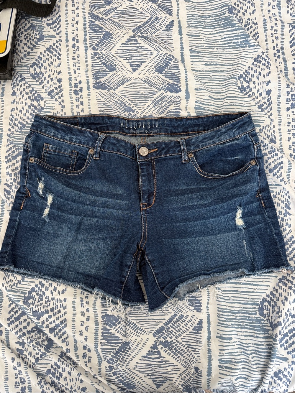Aeropostale Women's Dark Blue Denim Shorts